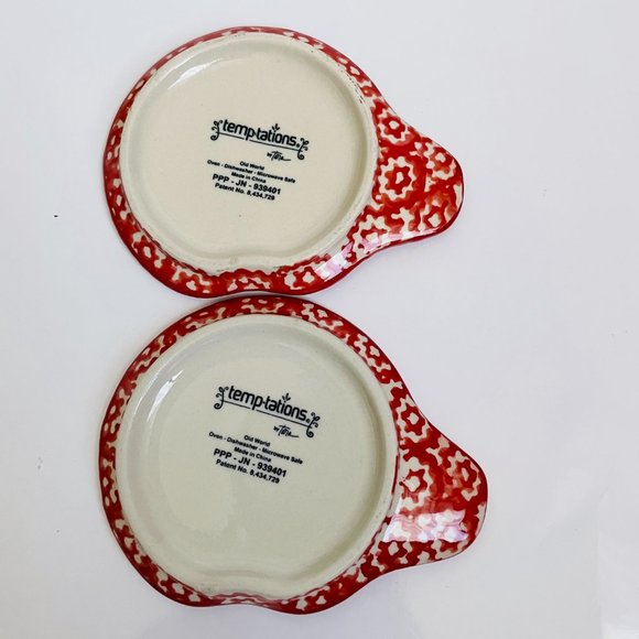 Temptations Old World Pit/Spoon Rest Dish 4.5x3.5” Set of 2 NEW - Picture 2 of 5